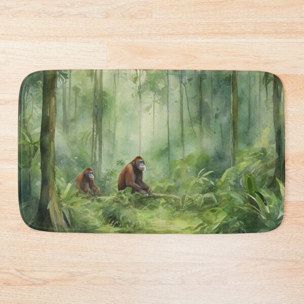 Item preview, orangutan in Green forest_watercolour designed and sold by shokA Design.