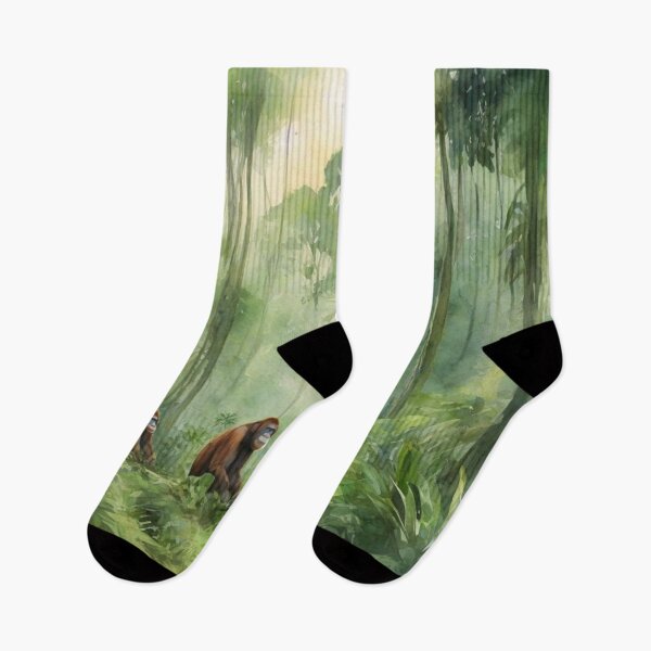 Item preview, orangutan in Green forest_watercolour designed and sold by shokA Design.