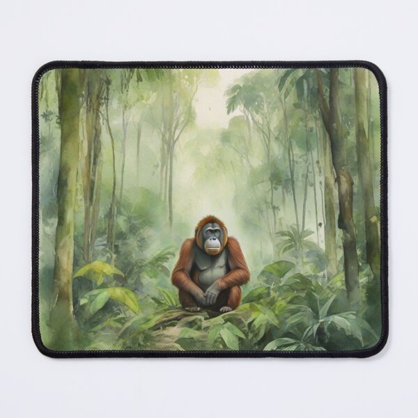 Item preview, orangutan in Green forest_watercolour designed and sold by shokA Design.