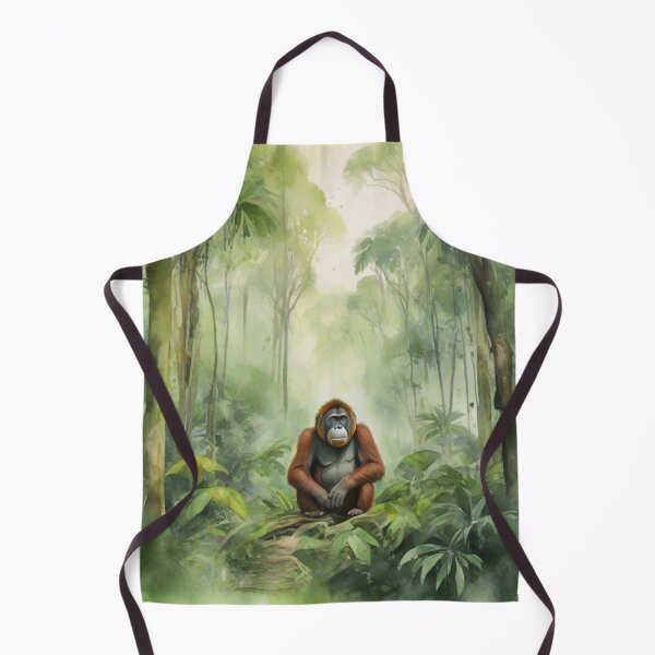 Item preview, orangutan in Green forest_watercolour designed and sold by shokA Design.