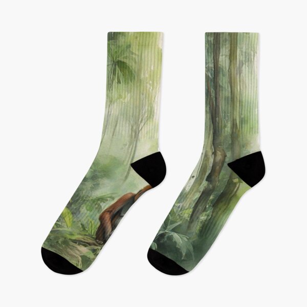 Item preview, orangutan in Green forest_watercolour designed and sold by shokA Design.