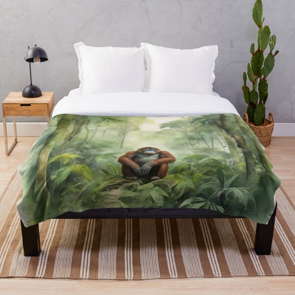 Item preview, orangutan in Green forest_watercolour designed and sold by shokA Design.