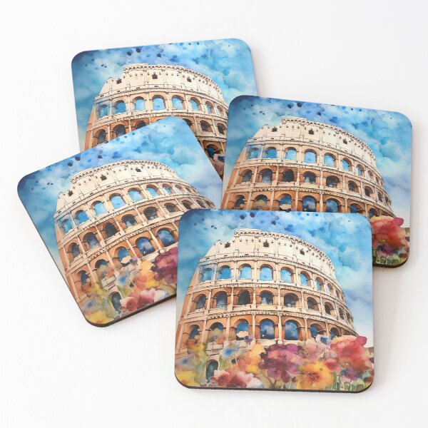 Item preview, The Colosseum Rome, Italy in Summer - Roman Elegance in Watercolor designed and sold by WILDEVIOLET.