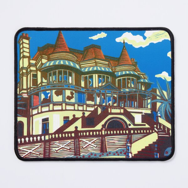 Item preview, East Cliff Hall - (The Russell-Cotes Art Gallery and Museum) - Linocut by Francesca Whetnall designed and sold by Cecca-Designs.