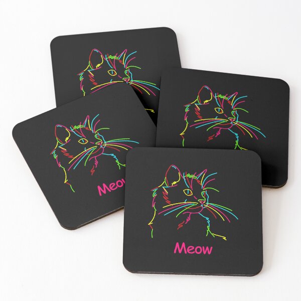 Item preview, Neon Line Cat Meow designed and sold by MotionWaves.