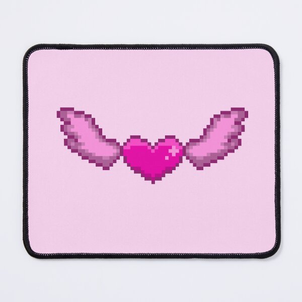 Item preview, pixel pink heart with wings designed and sold by ceyin.