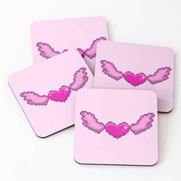 Item preview, pixel pink heart with wings designed and sold by ceyin.