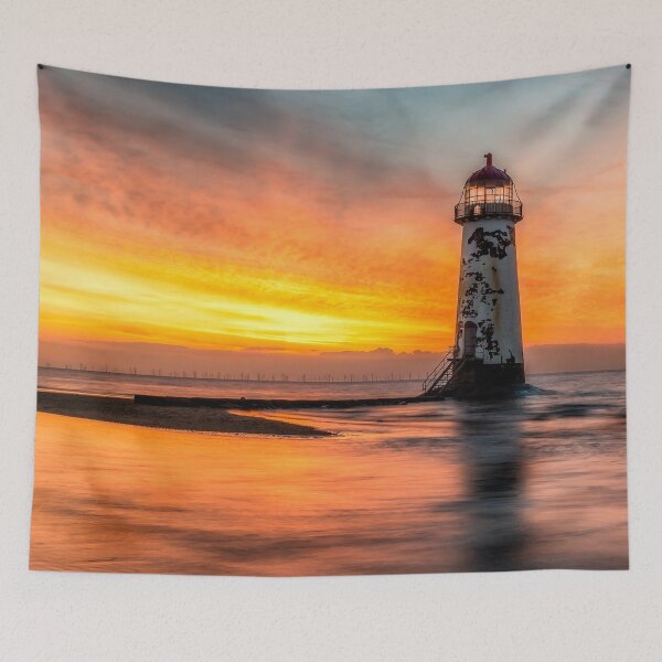 Item preview, Sunset At Talacre Lighthouse Wales designed and sold by AJEvans.