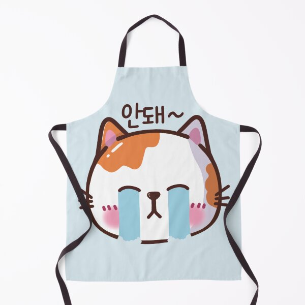 Item preview, Kawaii Crying Cat Face with Korean Text (안돼) - Cute and Funny designed and sold by Kimchi-style-.