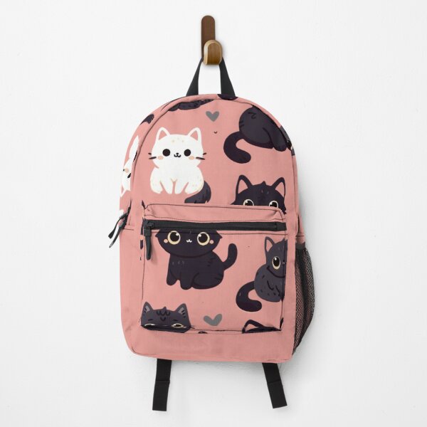 Item preview, seamless pattern of cute and black cats designed and sold by Cuteanimecorner.
