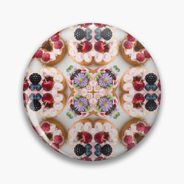 Item preview, Fruit and flower decorated whipped cream cakes abstract pattern designed and sold by Lady-Frost.
