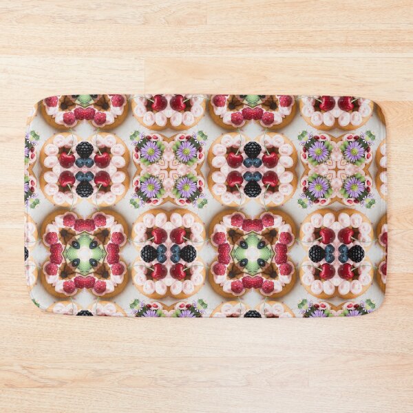 Item preview, Fruit and flower decorated whipped cream cakes abstract pattern designed and sold by Lady-Frost.