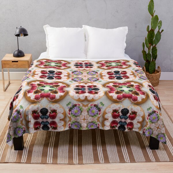 Item preview, Fruit and flower decorated whipped cream cakes abstract pattern designed and sold by Lady-Frost.