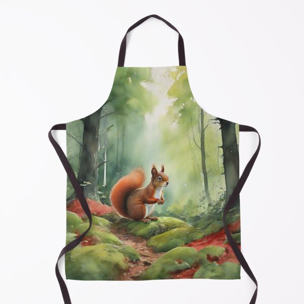 Item preview, Red Squirrel in Green forest_watercolour designed and sold by shokA Design.