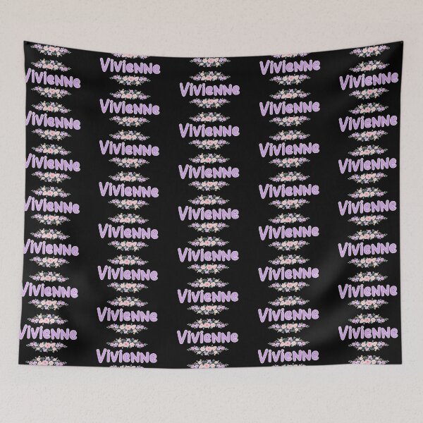 Item preview, Purple Flower Vivienne Name Label (Black) designed and sold by NormadWorld.