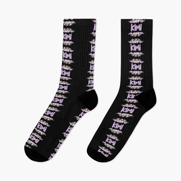Item preview, Purple Flower Kimi Name Label (Black) designed and sold by NormadWorld.
