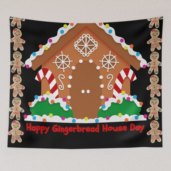 Item preview, "Gingerbread House Day" is a day when people around the world come together to build beautiful gingerbread houses and create fun during the Christmas festival. designed and sold by attakorn.