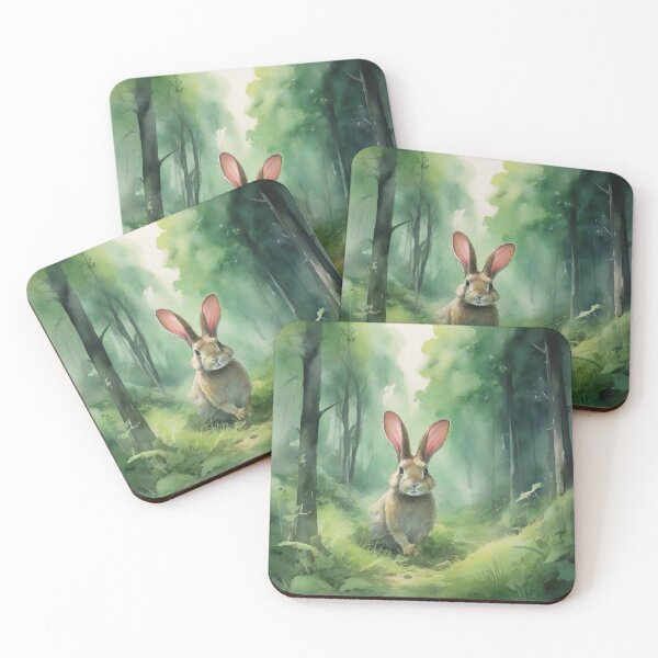 Item preview, Rabbit in Green forest_watercolour designed and sold by shokA Design.