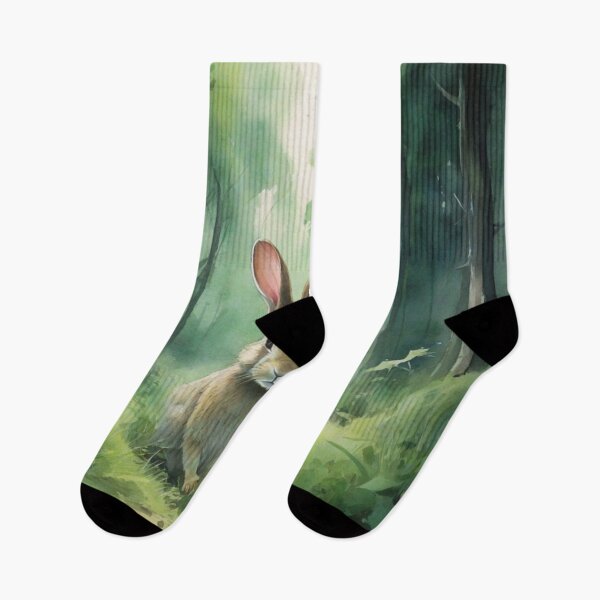 Item preview, Rabbit in Green forest_watercolour designed and sold by shokA Design.