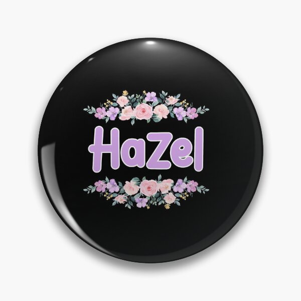 Item preview, Purple Flower Hazel Name Label (Black) designed and sold by NormadWorld.