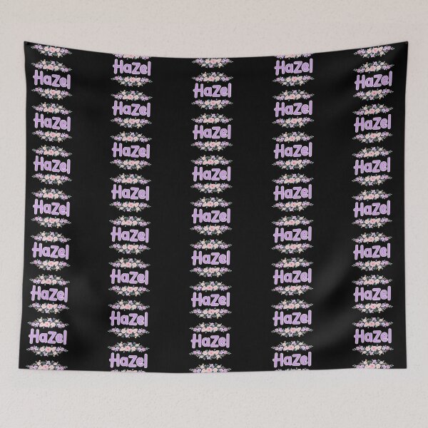 Item preview, Purple Flower Hazel Name Label (Black) designed and sold by NormadWorld.