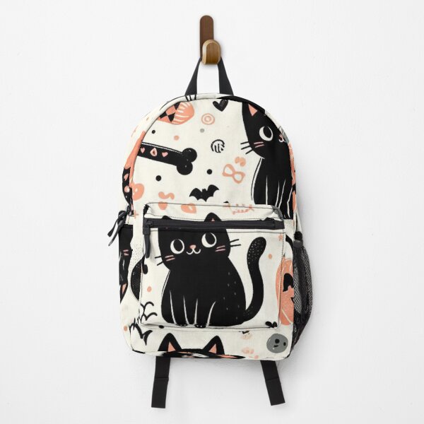 Item preview, seamless pattern of cute and black cats designed and sold by Cuteanimecorner.