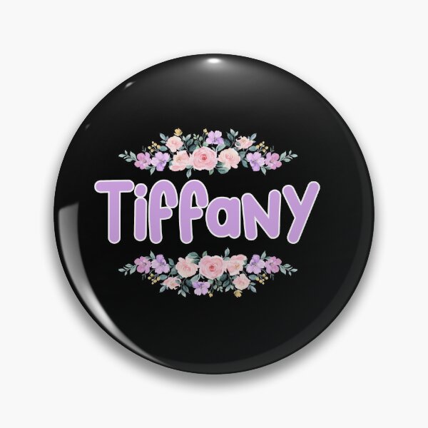 Item preview, Purple Flower Tiffany Name Label (Black) designed and sold by NormadWorld.