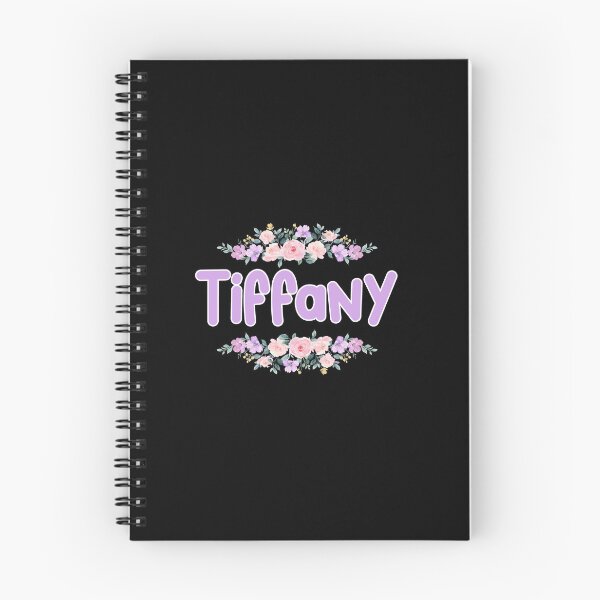Item preview, Purple Flower Tiffany Name Label (Black) designed and sold by NormadWorld.