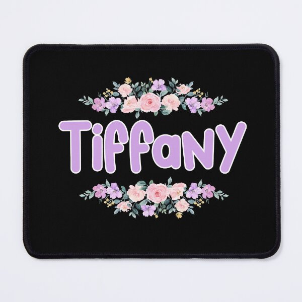 Item preview, Purple Flower Tiffany Name Label (Black) designed and sold by NormadWorld.