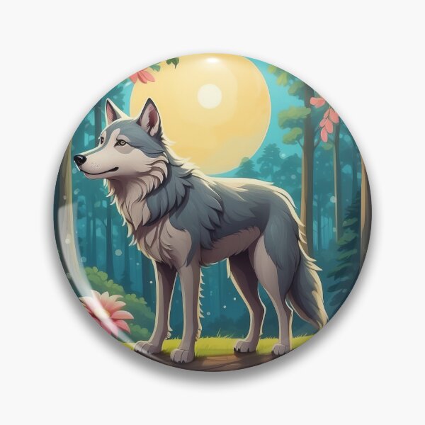 Artikelvorschau, Twilight Sentinel: Edler Wolf in einem sonnenbeschienenen Wald entworfen und verkauft von Nick Seidel.