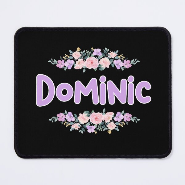 Item preview, Purple Flower Dominic Name Label (Black) designed and sold by NormadWorld.