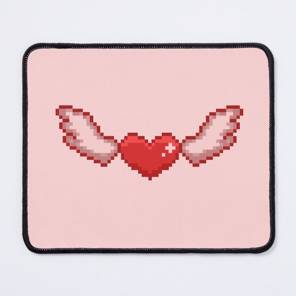Item preview, pixel red heart with wings designed and sold by ceyin.