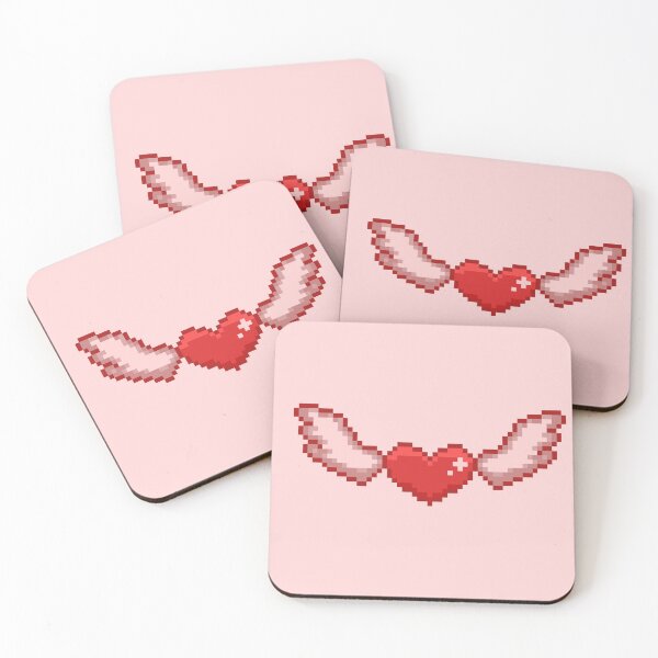 Item preview, pixel red heart with wings designed and sold by ceyin.