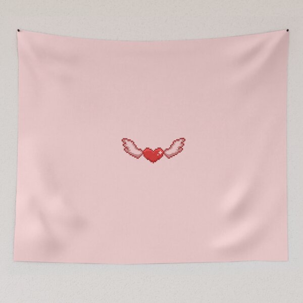 Item preview, pixel red heart with wings designed and sold by ceyin.