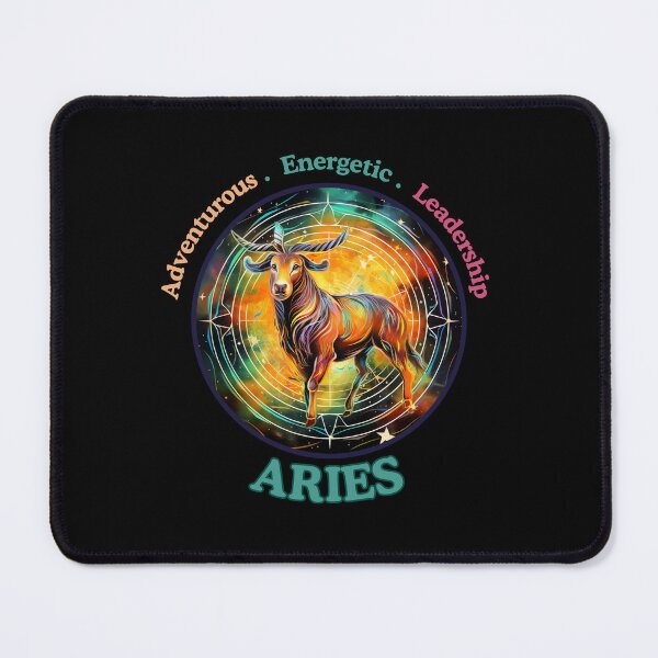 Item preview, Vibrant Daily Horoscopes Aries zodiac- Horescope/SunSign Theme  on  black back ground designed and sold by CosmicNook1.