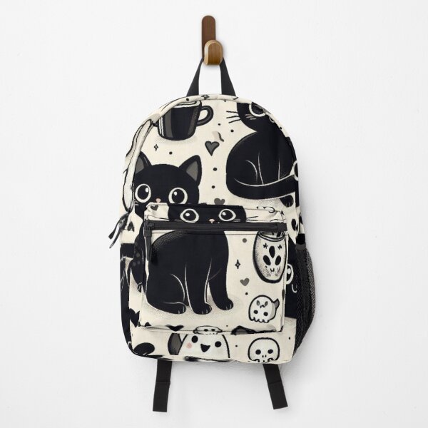 Item preview, seamless pattern of cute and black cats designed and sold by Cuteanimecorner.
