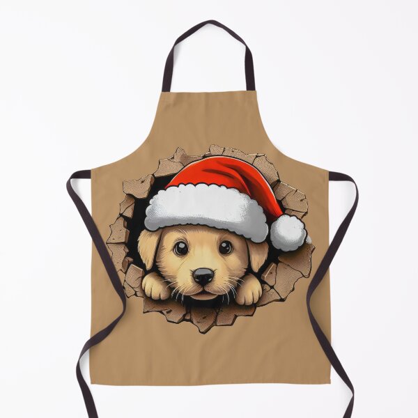 Item preview, Christmas 3d Cute puppy Dog in a Santa hat designed and sold by SideKickCreates.