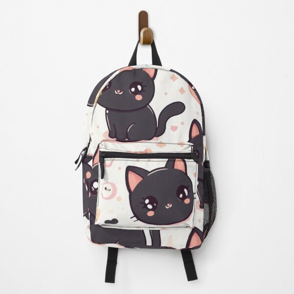 Item preview, seamless pattern of cute and black cats designed and sold by Cuteanimecorner.
