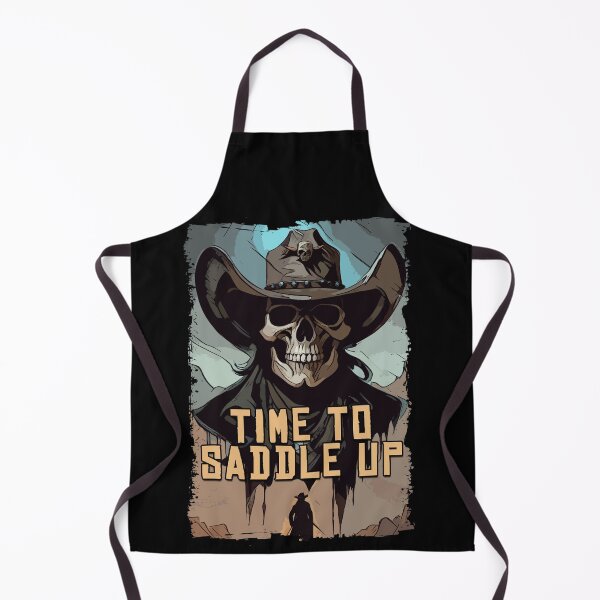 Item preview, Time To Saddle Up Skull Wild West Cowboy Quote Illustration designed and sold by Naumovski.