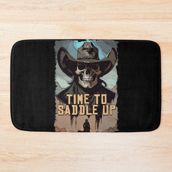 Item preview, Time To Saddle Up Skull Wild West Cowboy Quote Illustration designed and sold by Naumovski.