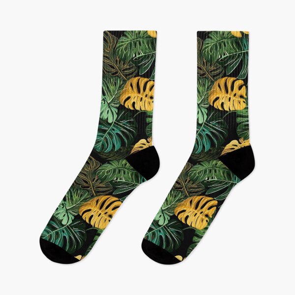 Item preview, Monstera Vibrant Tropical Leaves on a Black Background designed and sold by HisoTorDesign.