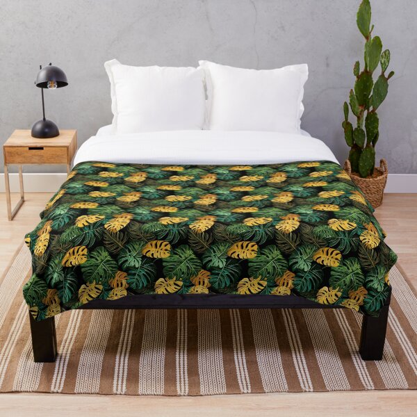 Item preview, Monstera Vibrant Tropical Leaves on a Black Background designed and sold by HisoTorDesign.