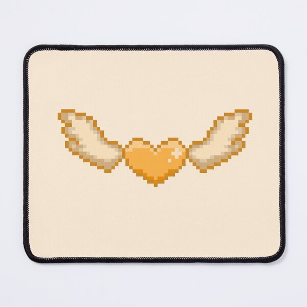 Item preview, pixel orange heart with wings designed and sold by ceyin.