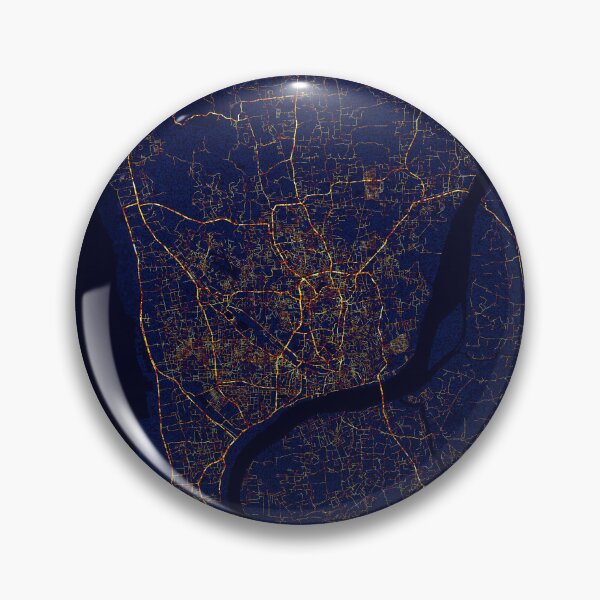 Item preview, Chittagong, Bengal, Bangladesh Map -  City At Night designed and sold by deMAP.