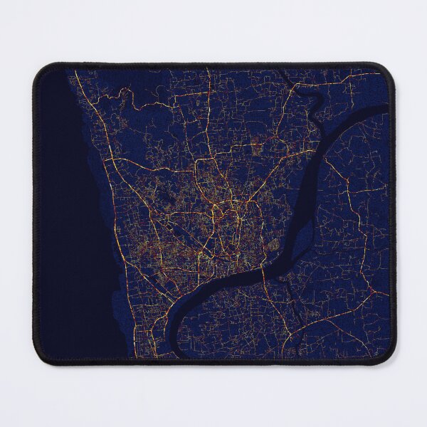 Item preview, Chittagong, Bengal, Bangladesh Map - City At Night designed and sold by deMAP.