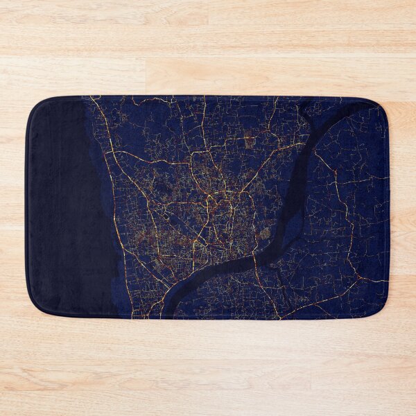 Item preview, Chittagong, Bengal, Bangladesh Map -  City At Night designed and sold by deMAP.