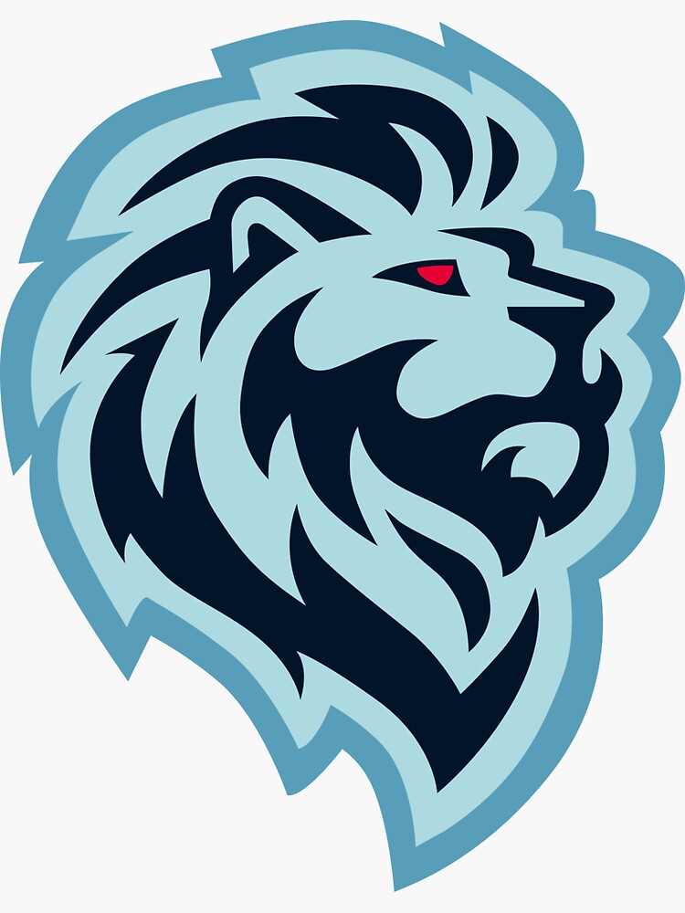 Thumbnail 3 of 3, Sticker, Zurich Pond Hockey Lion Standalone designed and sold by FiveRustyStore.