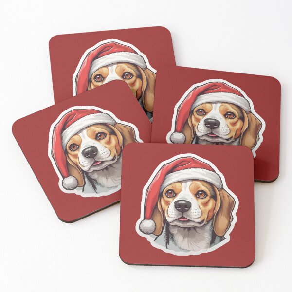 Item preview, Beagle Face Wearing a Santa Hat designed and sold by thecatcouch.