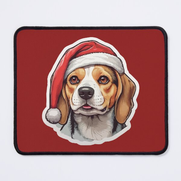 Item preview, Beagle Face Wearing a Santa Hat designed and sold by thecatcouch.