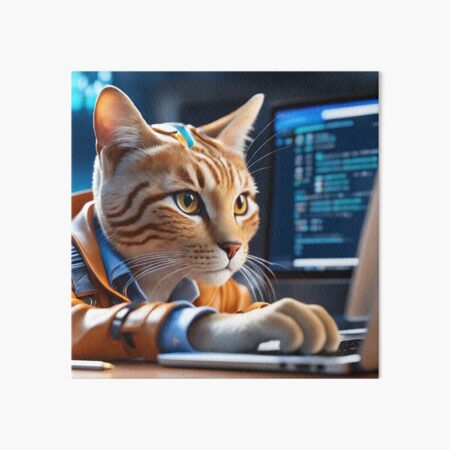 Item preview, programmer cat designed and sold by CodeCrush.